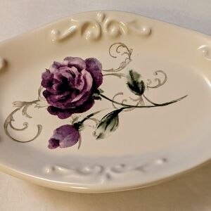 Floral Cream Decorative Plate